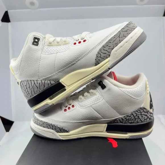 Jordan Kids Air Jordan 3 Retro (GS) Sneakers White Red 6Y DM0967-100 - Picture 4 of 8